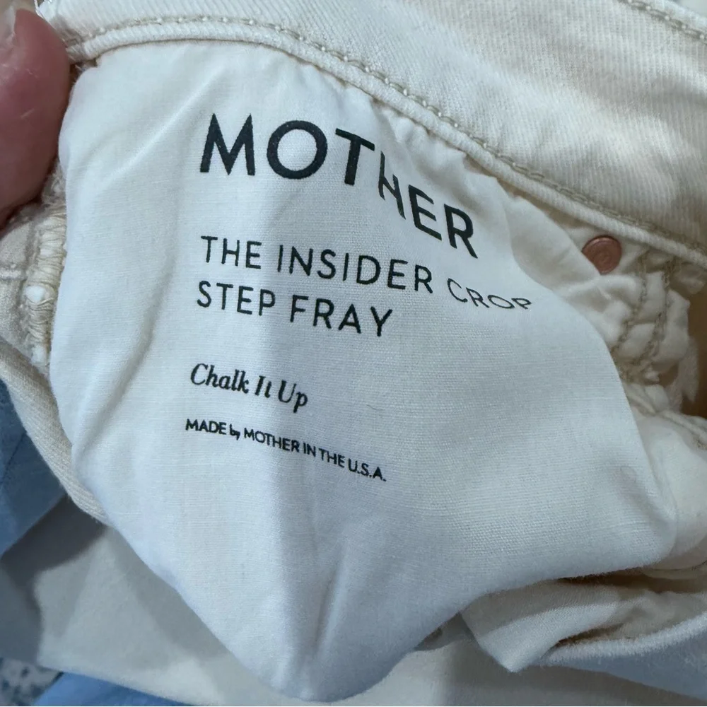NWT Mother Jeans The Insider Crop Step Fray in Chalk Ivory - Picture 7 of 9